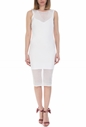 GUESS-Γυναικείο midi αμάνικο φόρεμα Guess λευκό